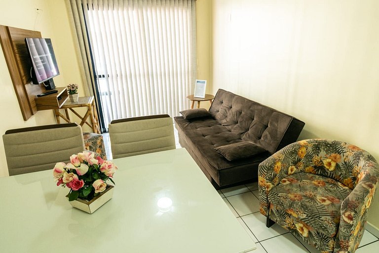 Frente Vista Mar - Varanda WI-FI e Ar 10m da praia