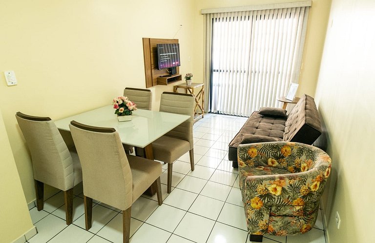 Frente Vista Mar - Varanda WI-FI e Ar 10m da praia