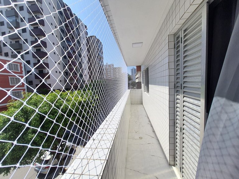 Beira Mar I Tupi - 2 dorm com Varanda 15m da praia