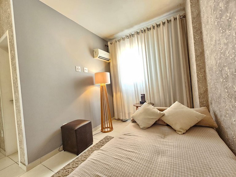 Vista Mar 300m praia -Wifi c/Varanda/2dorm/ar cond