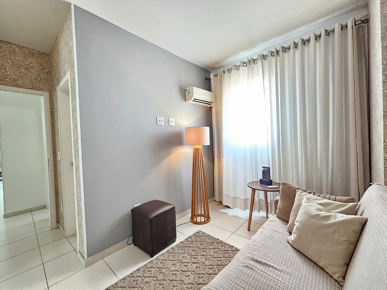 Vista Mar 300m praia -Wifi c/Varanda/2dorm/ar cond