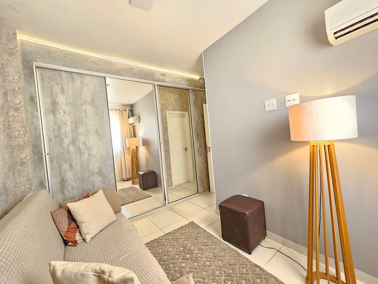 Vista Mar 300m praia -Wifi c/Varanda/2dorm/ar cond