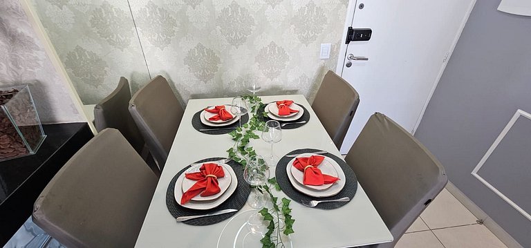 Vista Mar 300m praia -Wifi c/Varanda/2dorm/ar cond