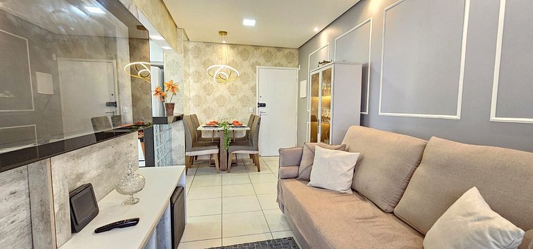 Vista Mar 300m praia -Wifi c/Varanda/2dorm/ar cond