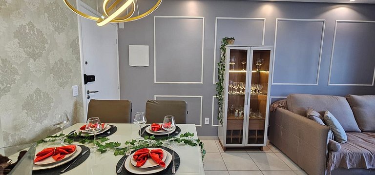 Vista Mar 300m praia -Wifi c/Varanda/2dorm/ar cond