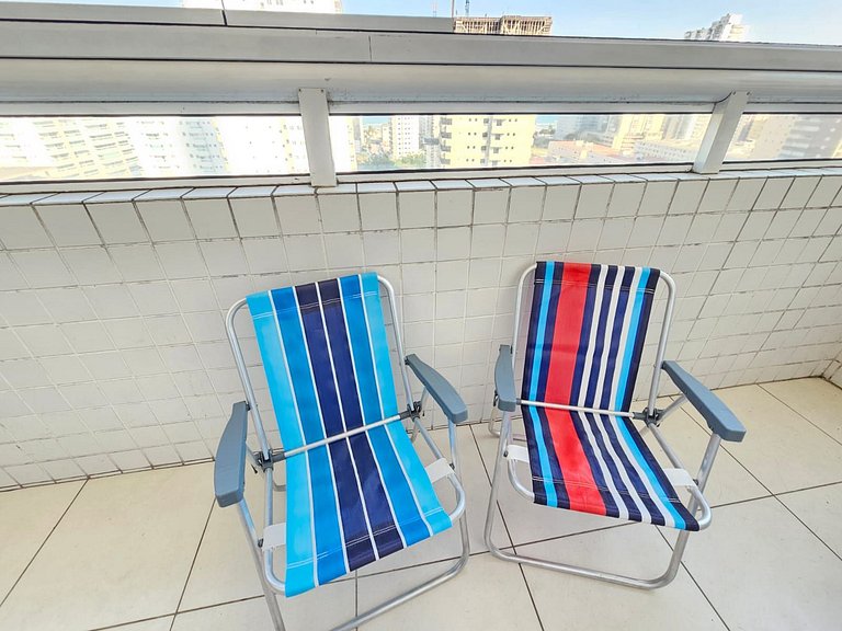 Vista Mar 300m praia -Wifi c/Varanda/2dorm/ar cond